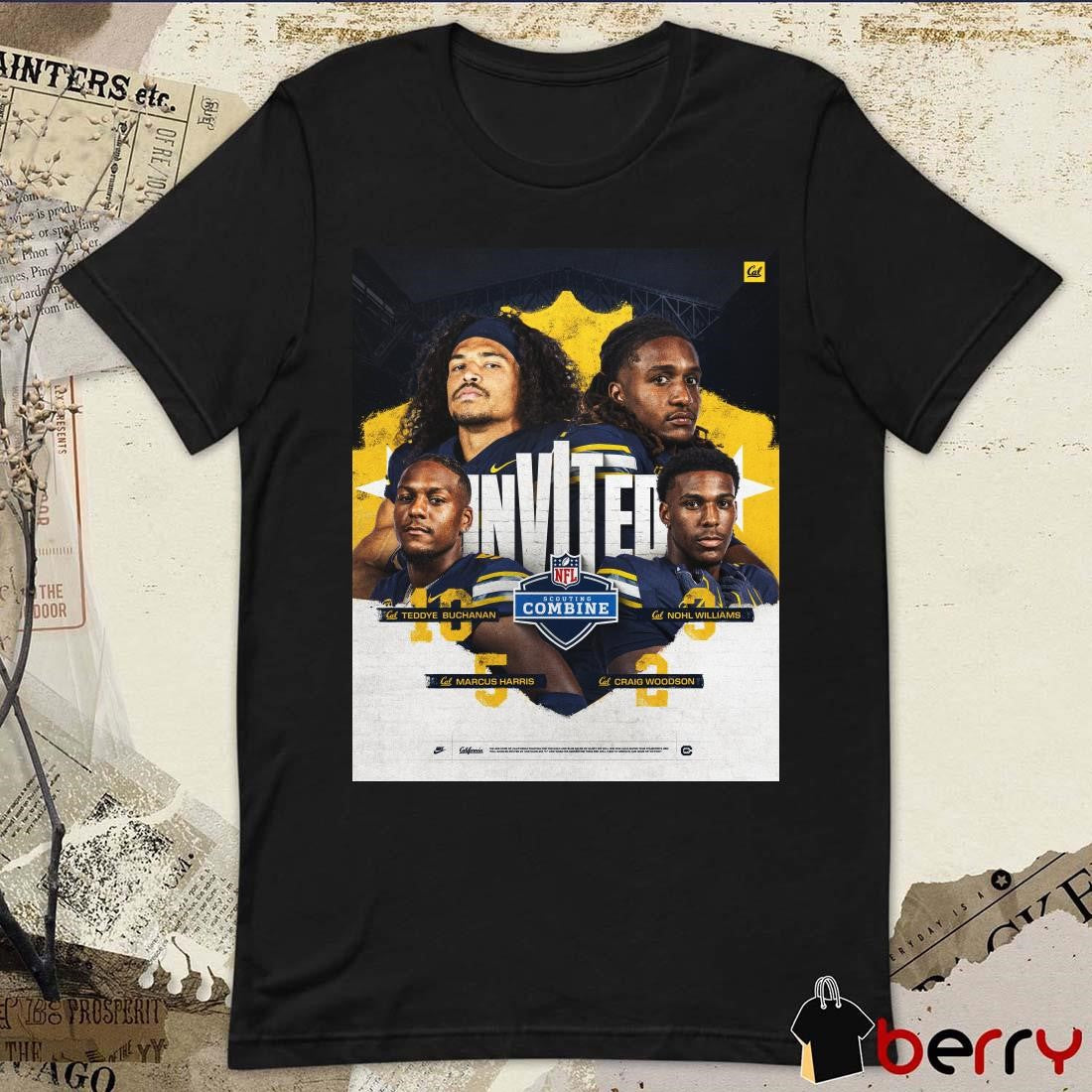 Poster Woodson Harris Buchanan Williams California Golden Bears football Invited 2025 NFL Scouting Combine Lucas Oil Stadium t-shirt