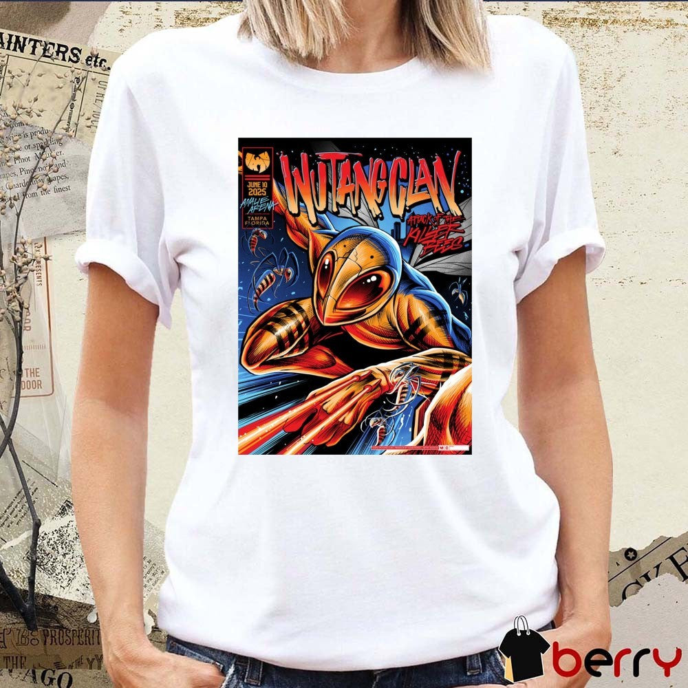 Poster Wu Tang Clan Attack Of The Killa Beez June 10 2025 Amalie Arena In Tampa FL t-shirt