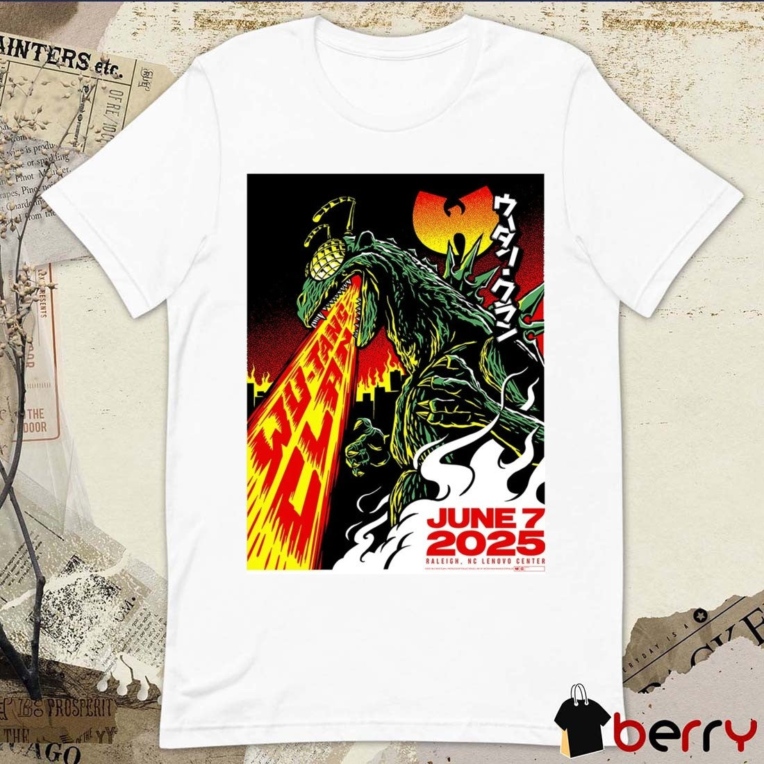 Poster Wu Tang Clan June 7 2025 Lenovo Center In Raleigh NC t-shirt