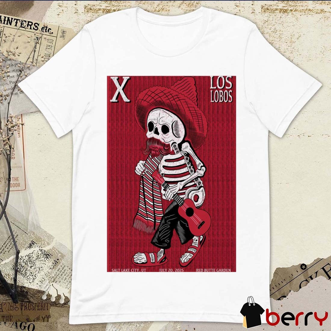 Poster X The Band Los Lobos July 20 2025 Salt Lake City UT Red Butte Garden t-shirt