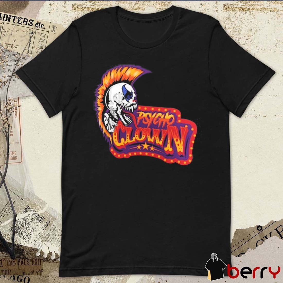 Psycho Clown Lucha Libre AAA Worldwide Mohawk Skull WWE 2025 t-shirt