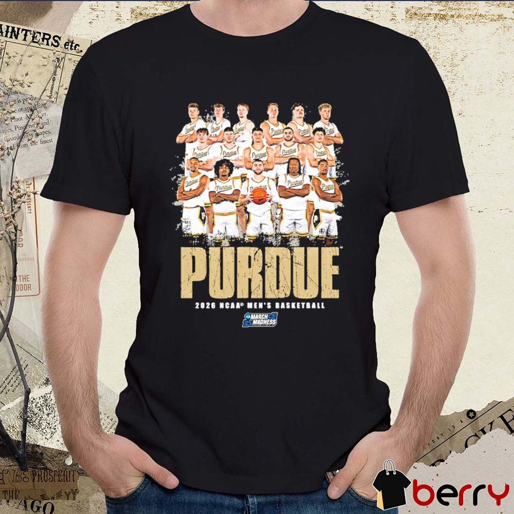Purdue Boilermakers 2026 NCAA March Madness Men’s Basketball Elite 8 Bound Team Collage t-shirt