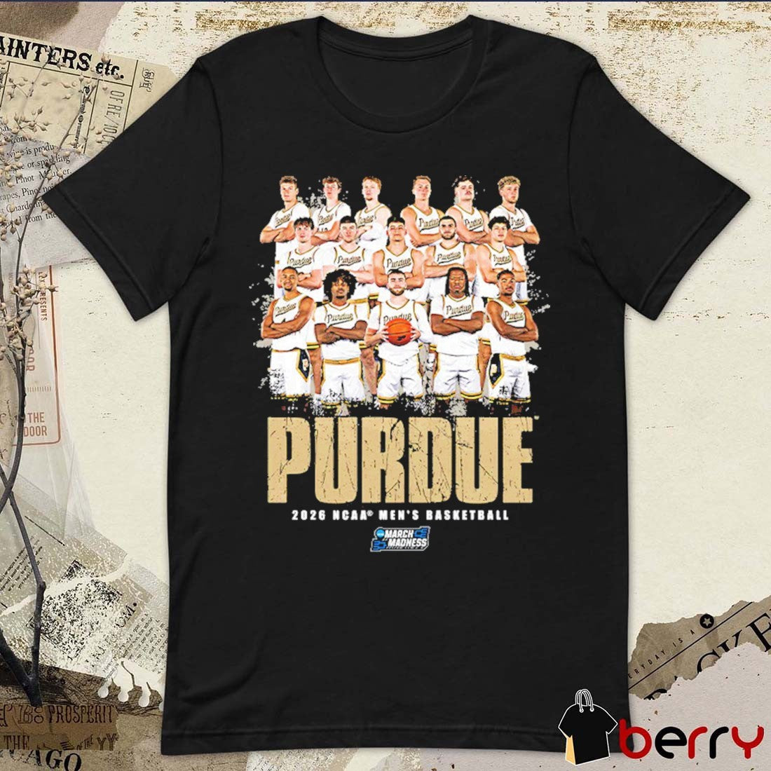 Purdue Boilermakers 2026 NCAA March Madness Men’s Basketball Elite 8 Bound Team Collage t-shirt