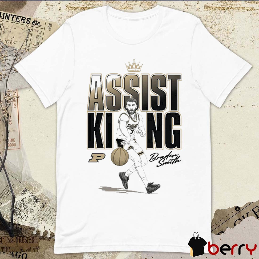 Purdue Boilermakers Braden Smith Assist King Caricature 2026 NCAA March Madness Men’s Basketball Elite 8 t-shirt