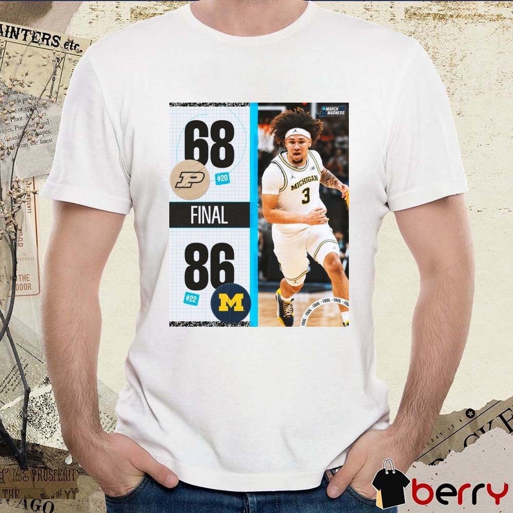 Purdue Boilermakers vs. Michigan Wolverines Final Score 68 – 86 Big Ten Tournament Poster t-shirt