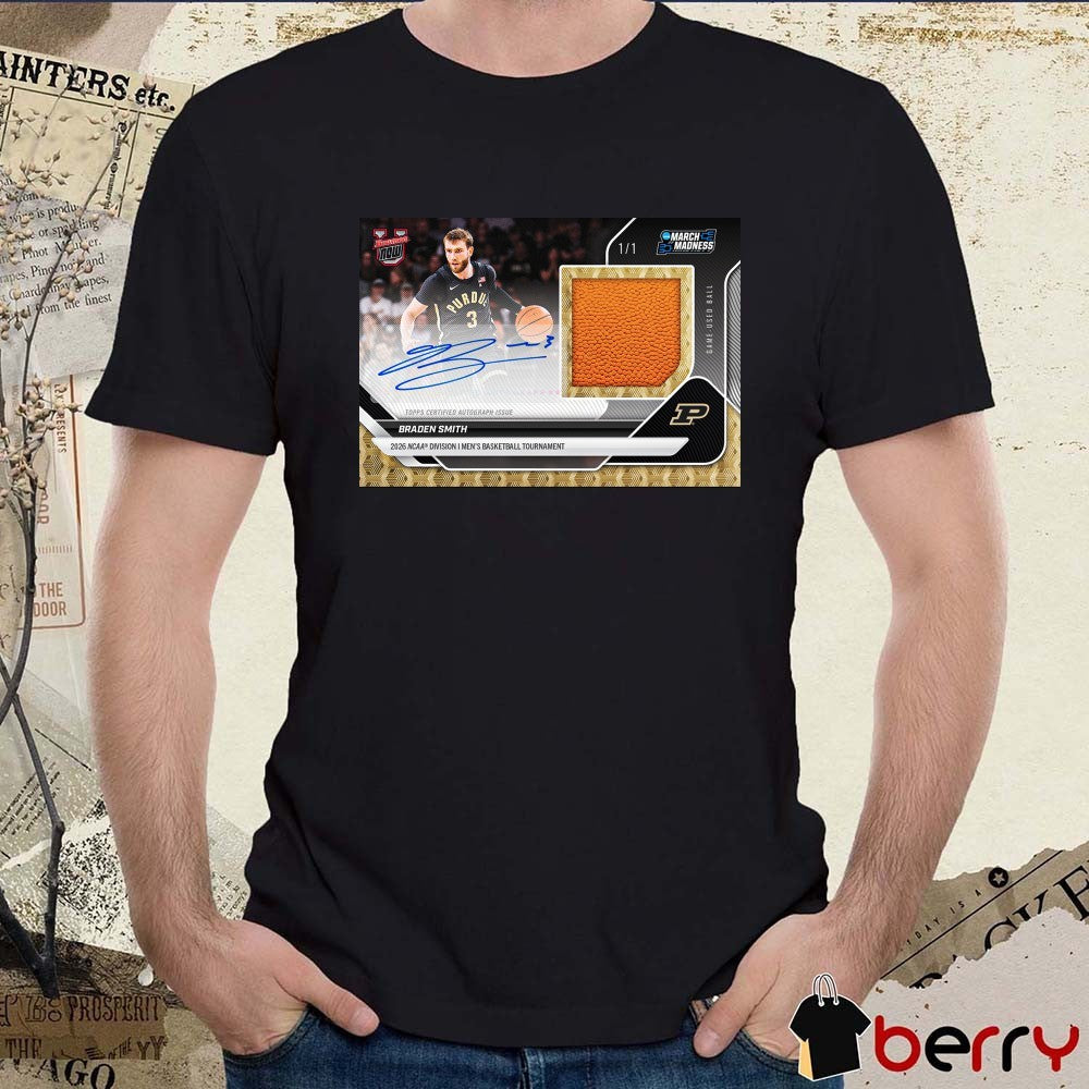 Purdue Braden Smith 2026 NCAA Division I Men’s Basketball Tournament March Madness Topps Signatures t-shirt