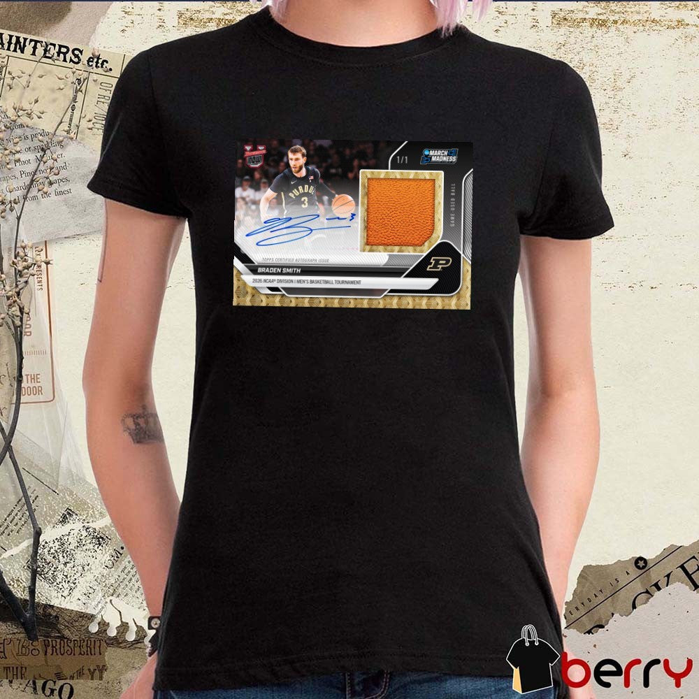 Purdue Braden Smith 2026 NCAA Division I Men’s Basketball Tournament March Madness Topps Signatures t-shirt