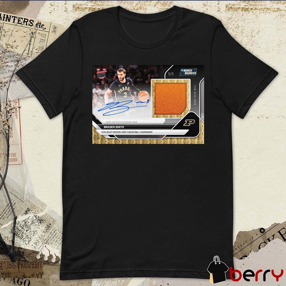 Purdue Braden Smith 2026 NCAA Division I Men’s Basketball Tournament March Madness Topps Signatures t-shirt