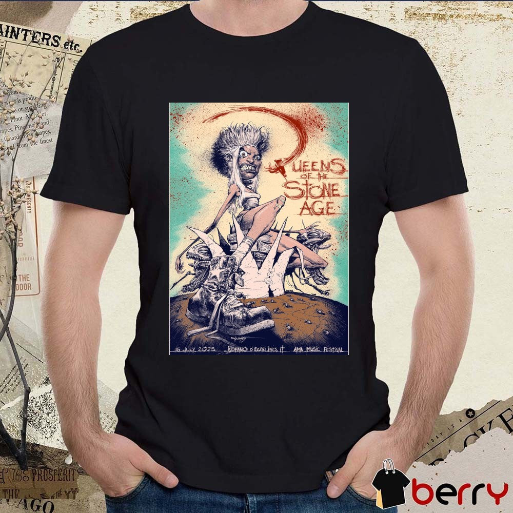 Queens of the Stone Age July 16, 2025 AMA Music Festival in Romano d’Ezzelino, Italy Poster t-shirt