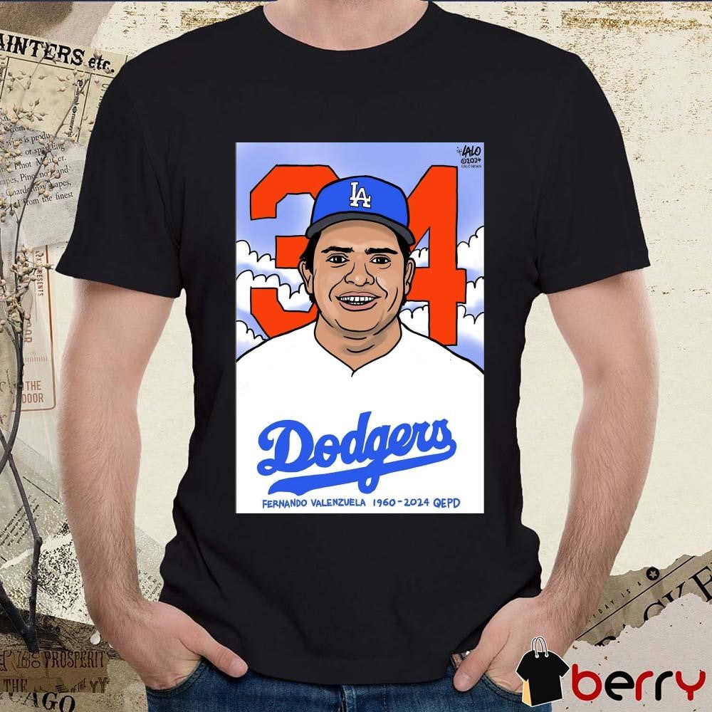 RIP Fernando Valenzuela Los Angeles Dodgers 1960-2024 QEPD Caricature t-shirt