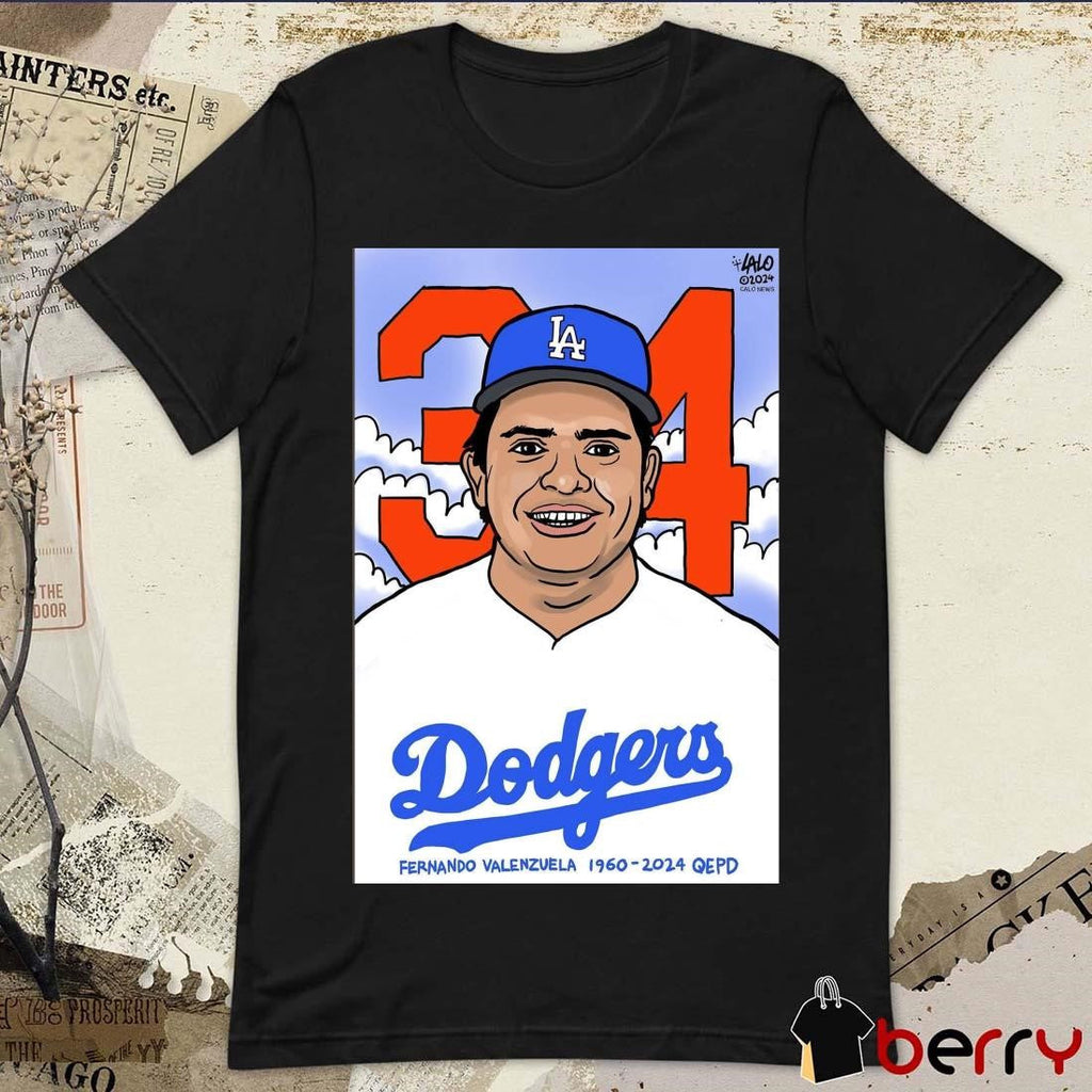 RIP Fernando Valenzuela Los Angeles Dodgers 1960-2024 QEPD Caricature t-shirt