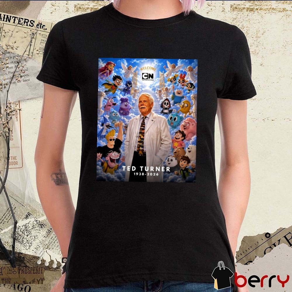 RIP Ted Turner 1938 – 2026 Cartoon Vibes Poster t-shirt