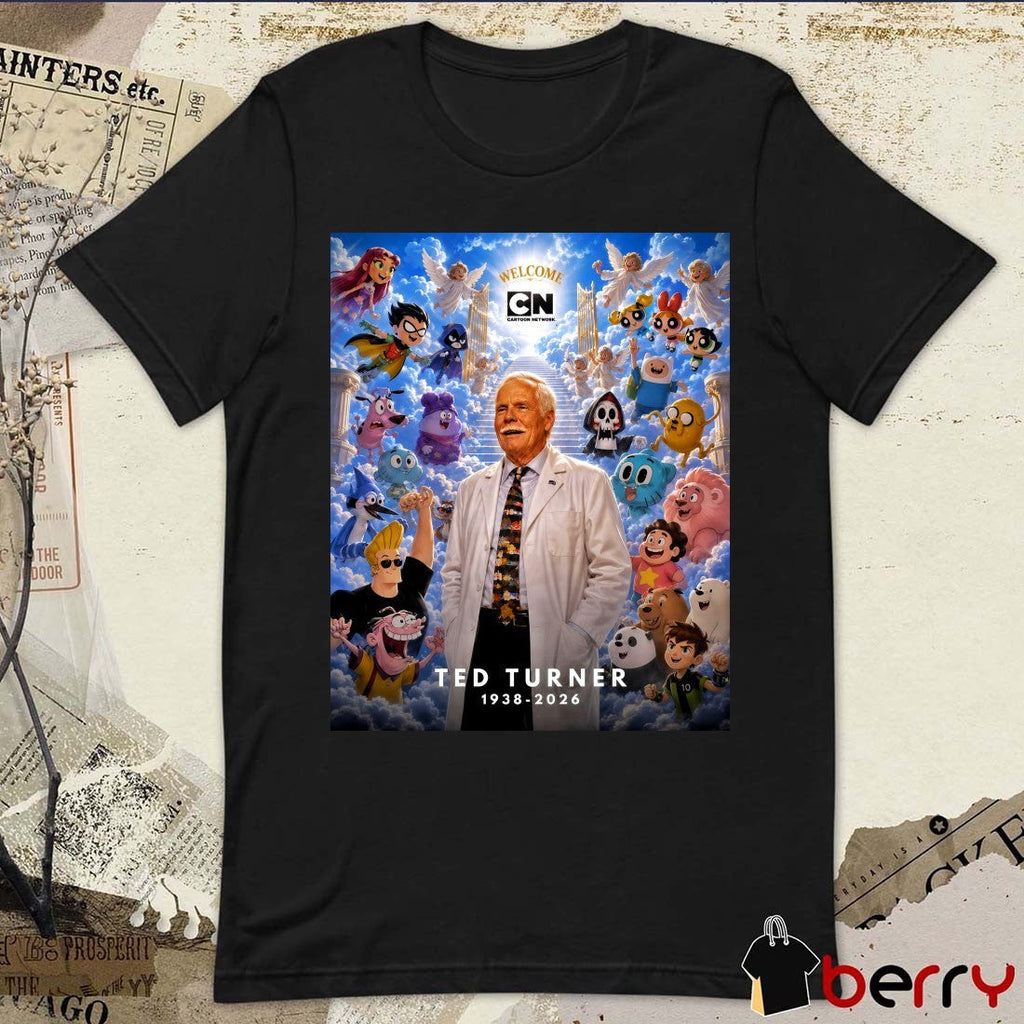 RIP Ted Turner 1938 – 2026 Cartoon Vibes Poster t-shirt