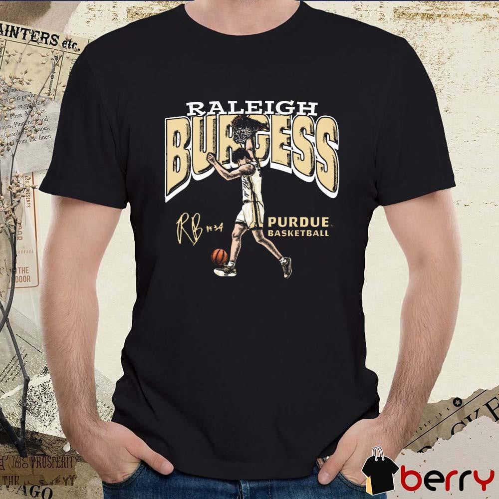 Raleigh Burgess Illustrated Purdue Boilermakers Basketball Signature t-shirt