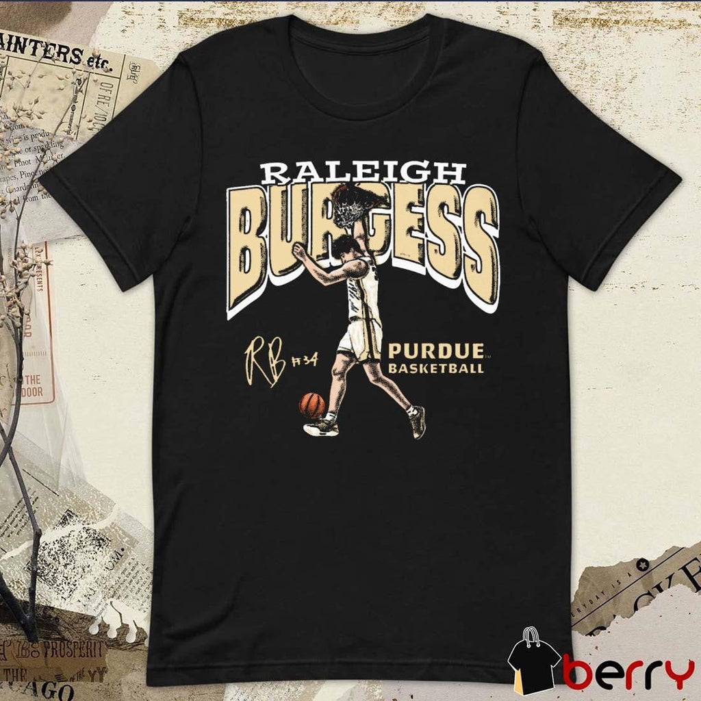 Raleigh Burgess Illustrated Purdue Boilermakers Basketball Signature t-shirt