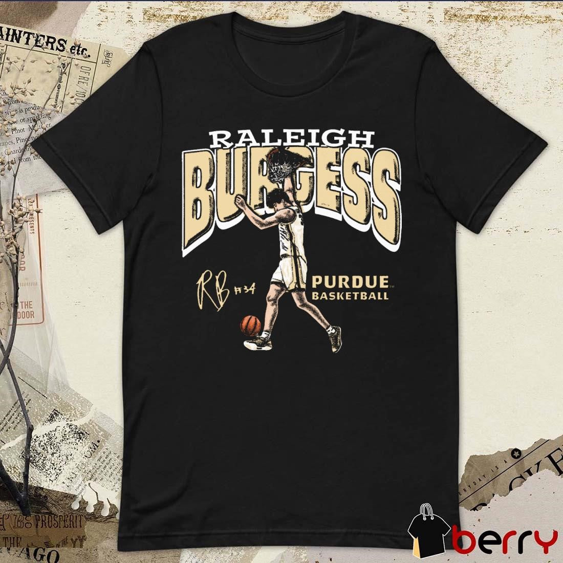 Raleigh Burgess Illustrated Purdue Boilermakers Basketball Signature t-shirt