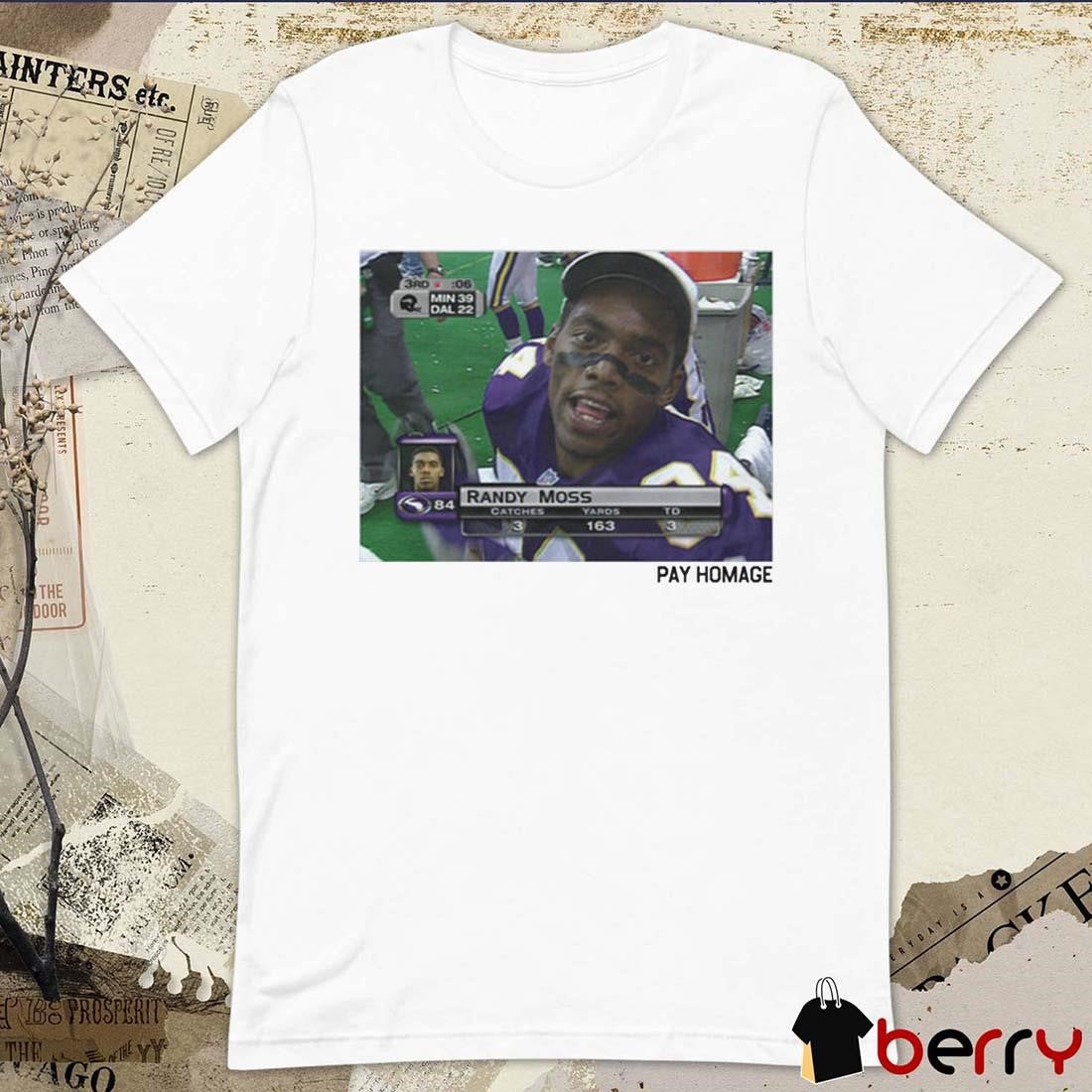 Randy Moss Pay Homage Minnesota Vikings NFL t-shirt