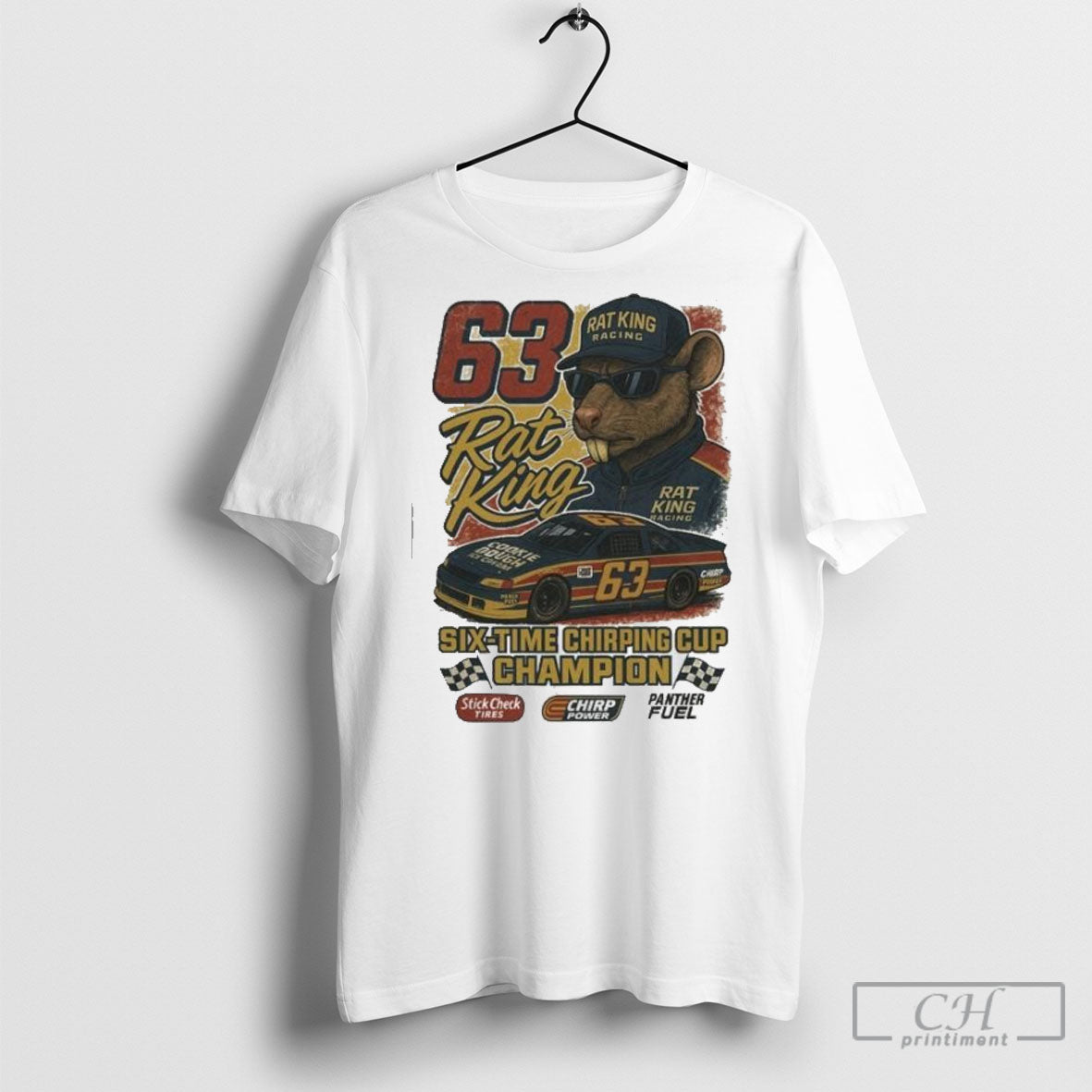 Official Rat King Hockey X Racing Six Time Chirping Cup Champion Shirt