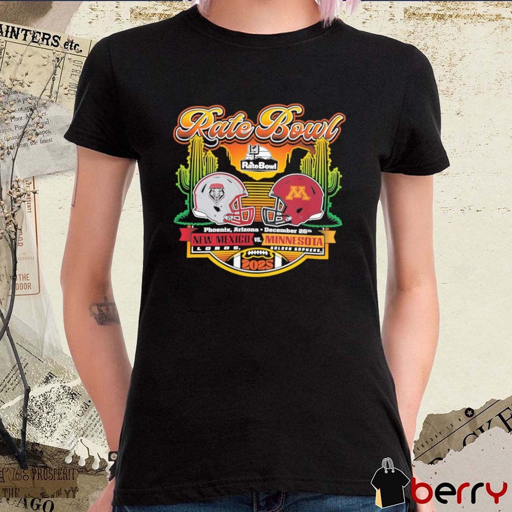 Rate Bowl 2025 New Mexico Lobos vs Minnesota Golden Gophers Horizon Matchup Phoenix Arizona Dec 26 Helmets t-shirt