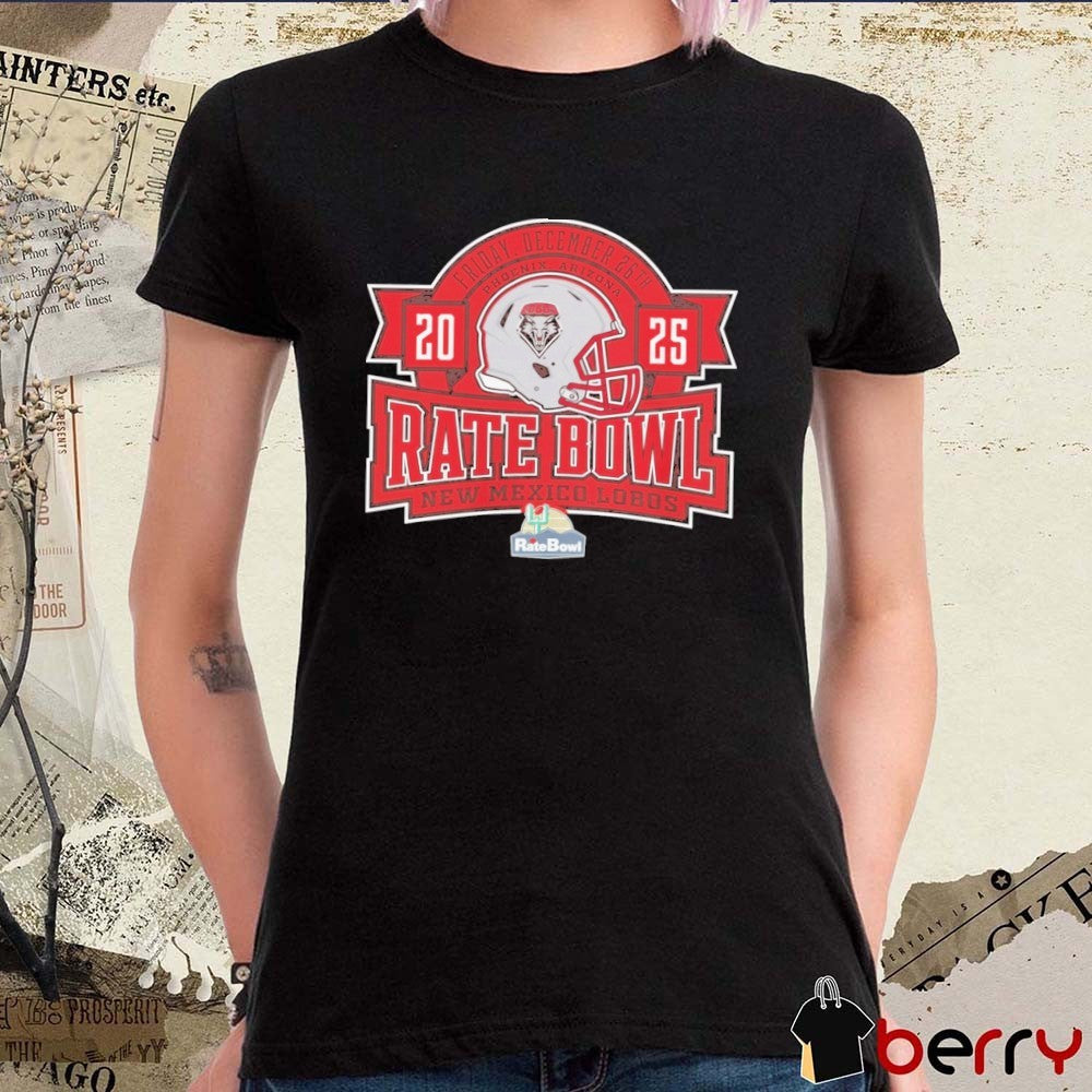 Rate Bowl 2025 University of New Mexico Lobos December 26th Banner Helmet t-shirt