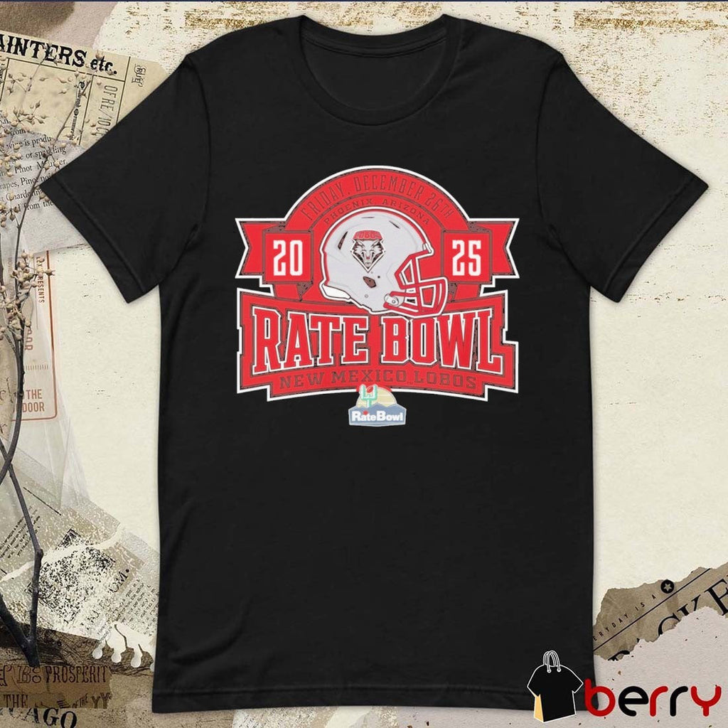 Rate Bowl 2025 University of New Mexico Lobos December 26th Banner Helmet t-shirt