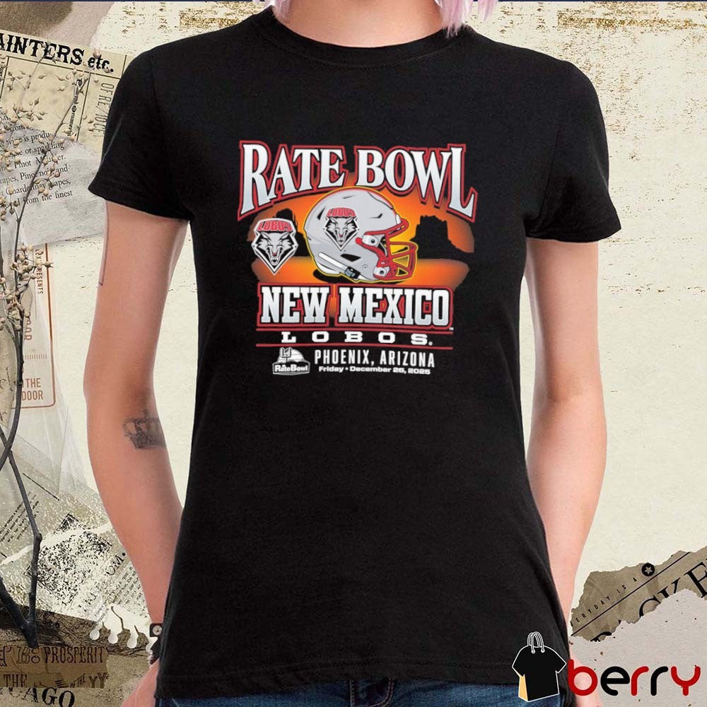Rate Bowl 2025 University of New Mexico Lobos Sunset December 26 Helmet t-shirt
