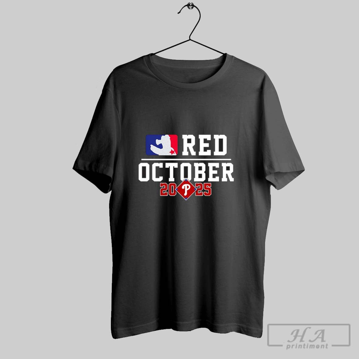 Official Red October 2025 Phillies Mlb Logo Parody