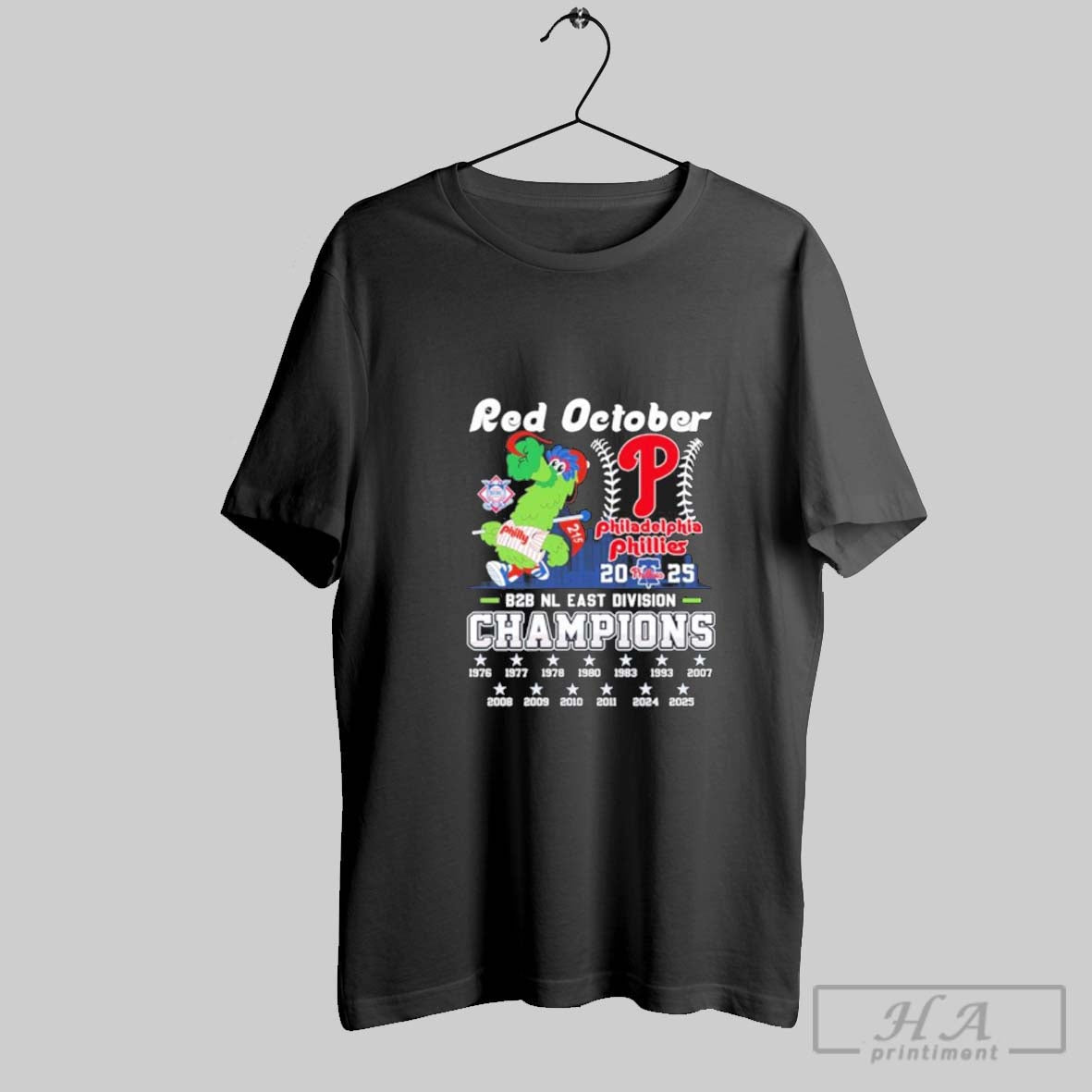Official Red October Back 2 Back Nl East Champions Phillie Phanatic