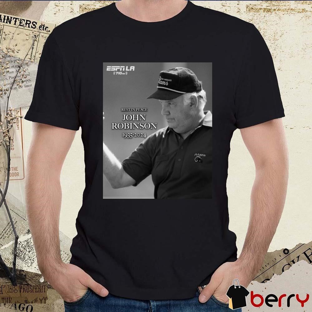 Rest In Peace Legendary USC and Rams head coach John Robinson 1935-2024 t-shirt