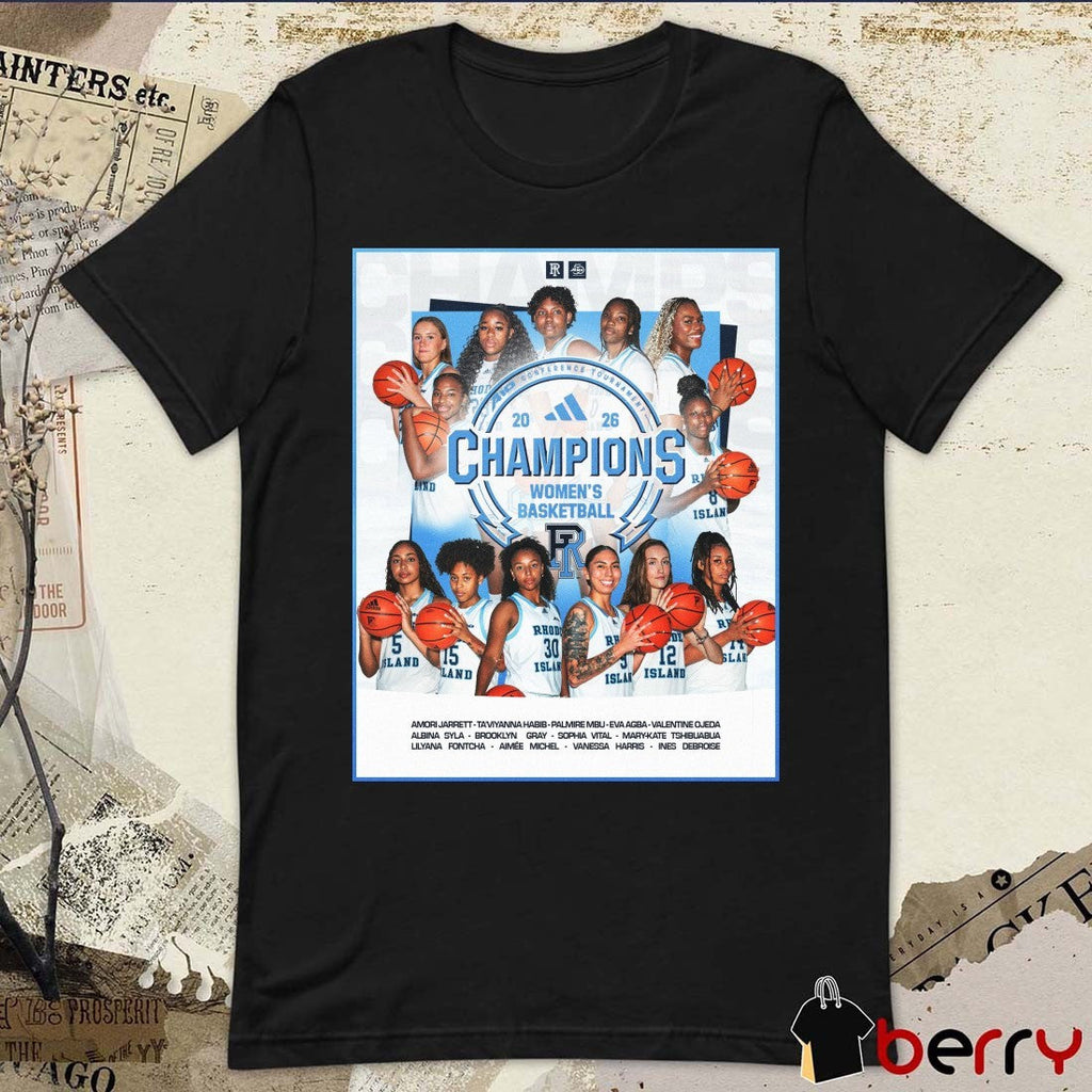 Rhode Island Women’s Basketball 2026 A10 Conference Tournament Poster t-shirt