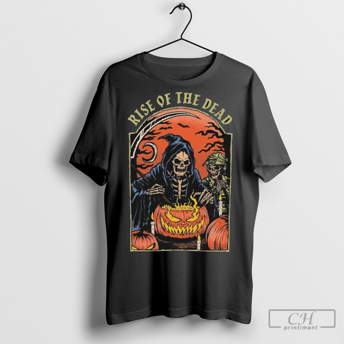 Official Rise Of The Dead Grim Reaper Pumpkin Halloween Sweater