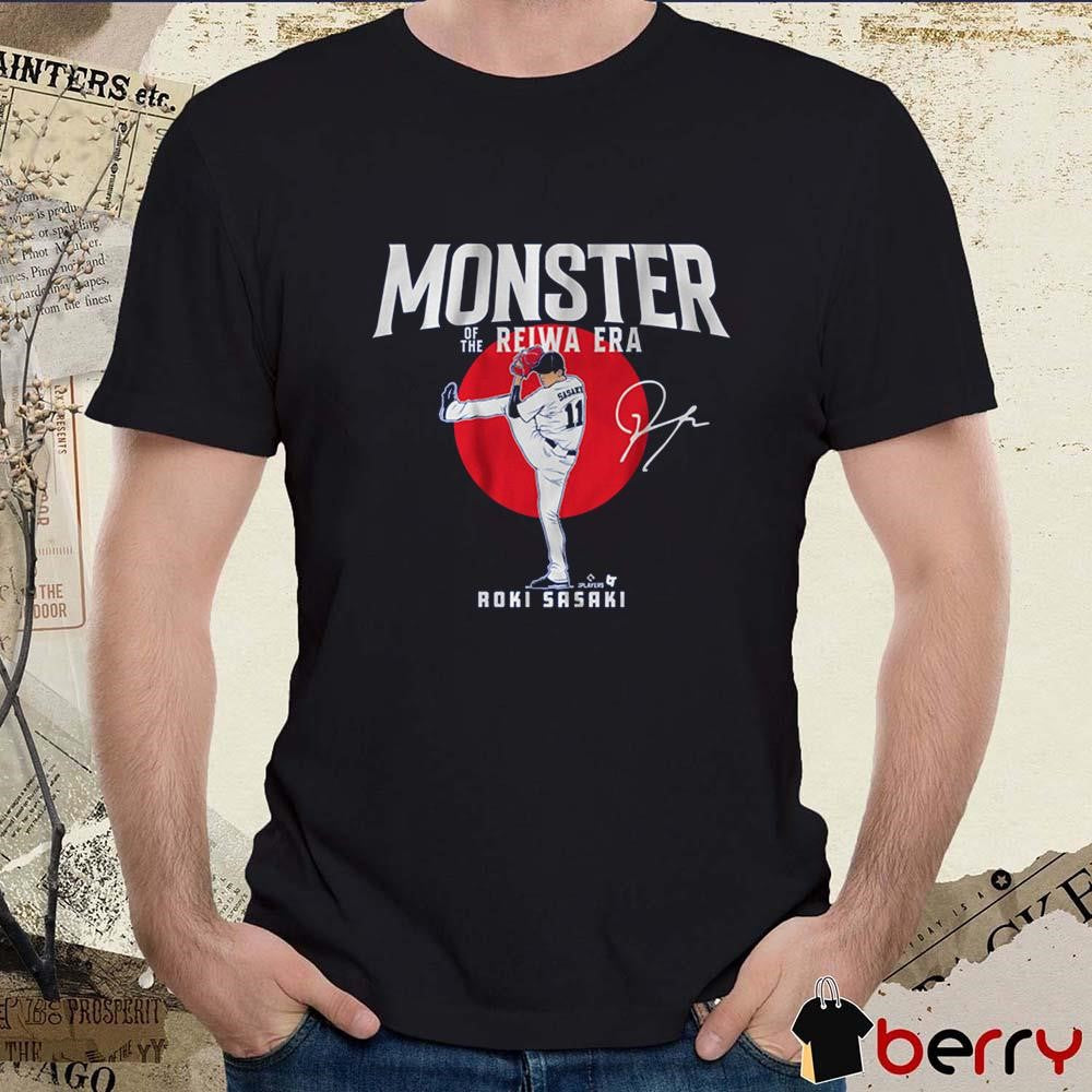 Roki Sasaki Monster of the Reiwa Era Los Angeles Dodgers MLB Signature t-shirt