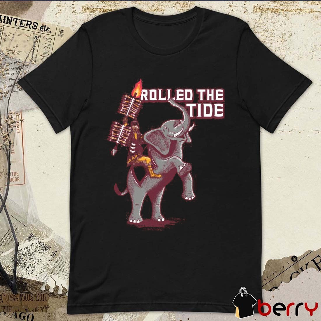 Rolled The Tide Alabama Crimson Tide NCAA Football Mascot Painting t-shirt