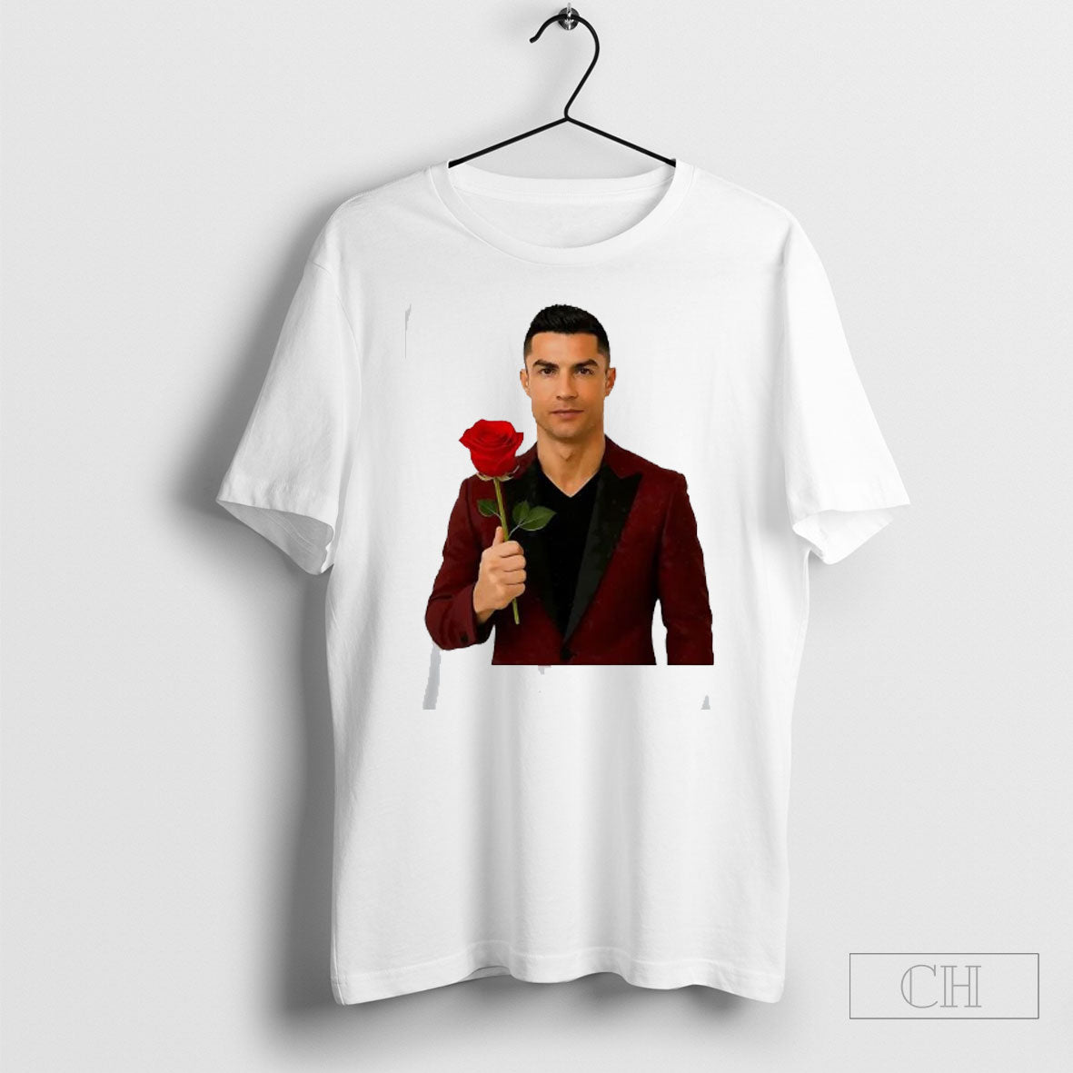 Official Ronaldo Red Suit Rose Portrait Sweater