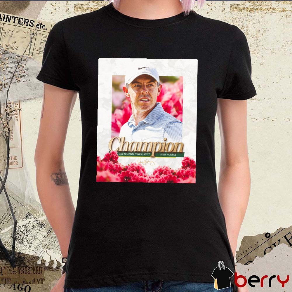 Rory McIlroy The Masters Tournament Champion PGA Tour 2026 Signature Poster t-shirt