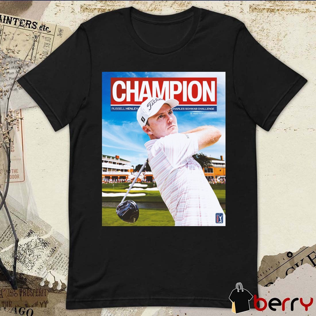 Russell Henley Champion 2026 Charles Schwab Challenge PGA Tour Poster t-shirt