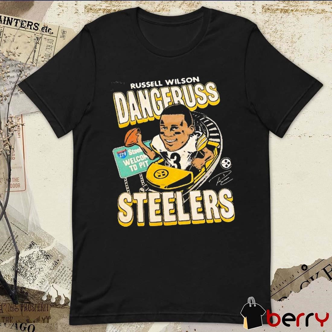 Russell Wilson Dangeruss Pittsburgh Steelers Nfl Football Signature Caricature t-shirt