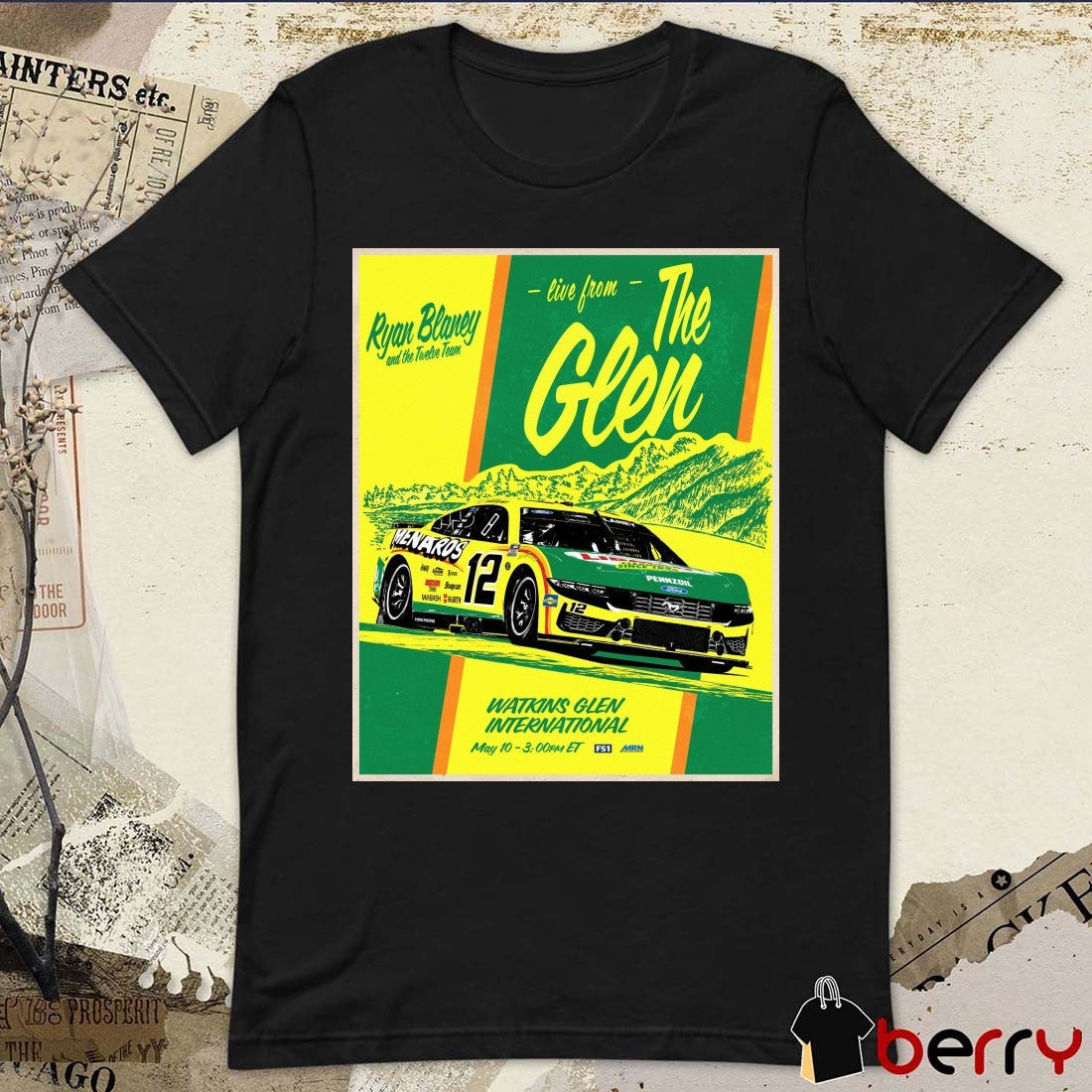 Ryan Blaney and the Twelve Team Live From The Glen Watkins Glen International May 10 2026 NASCAR Poster t-shirt