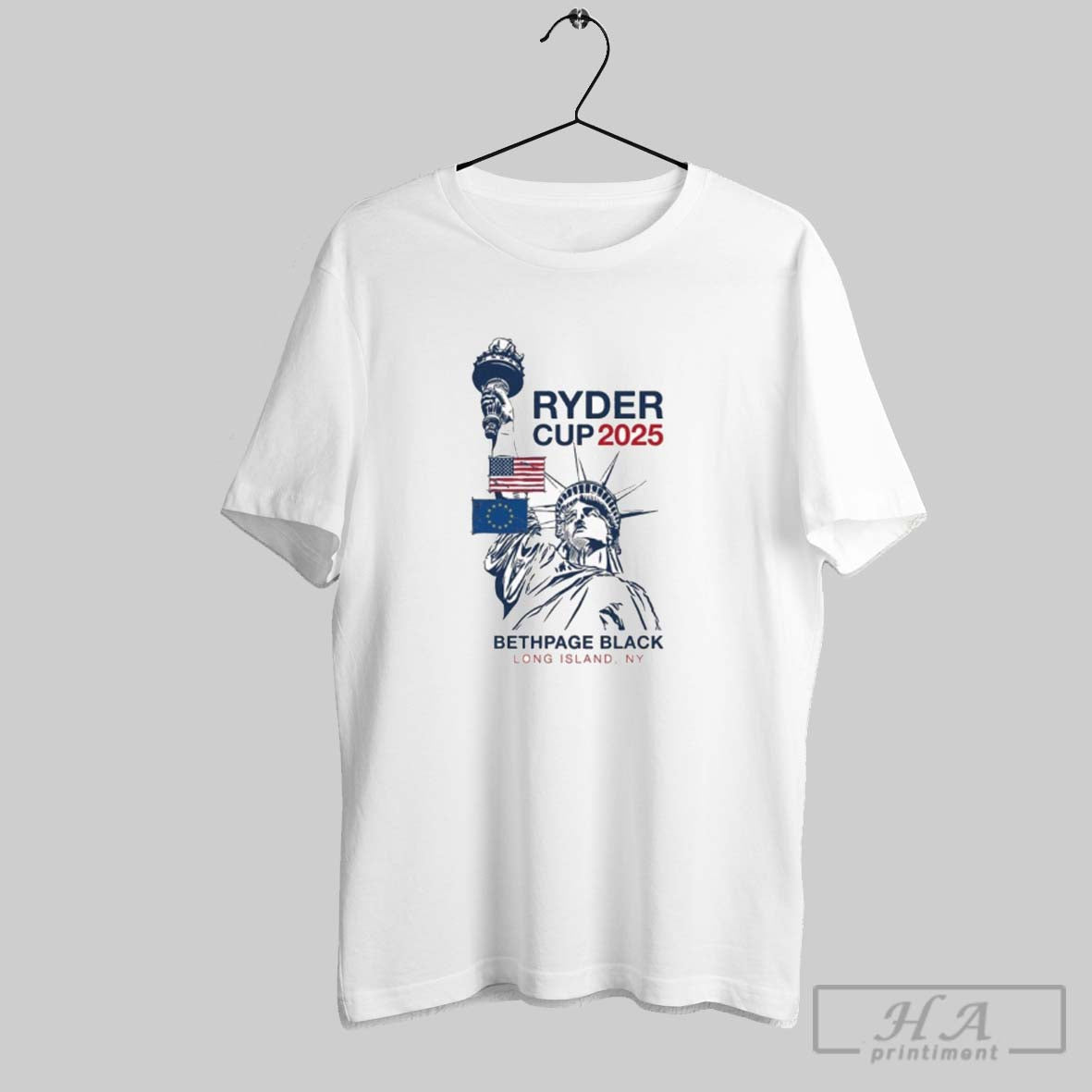 Official Ryder Cup 2025 Bethpage Black Long Island Ny Lady Liberty Statue American Flags