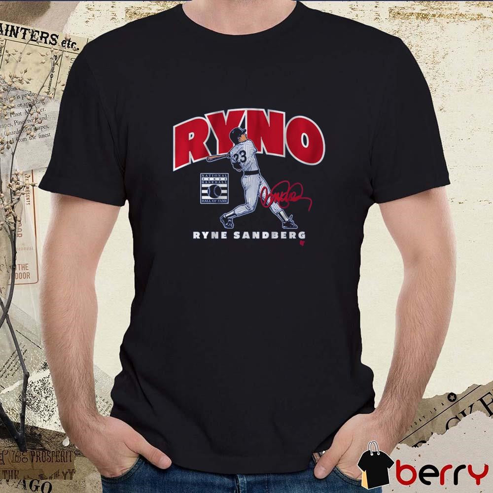 Ryne Sandberg Ryno Chicago Cubs National Baseball Hall Of Fame Painting Signatures t-shirt