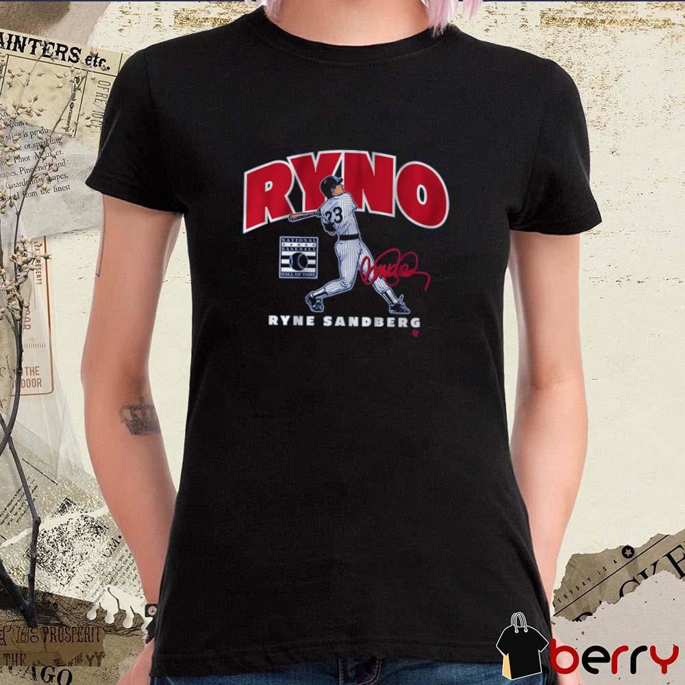 Ryne Sandberg Ryno Chicago Cubs National Baseball Hall Of Fame Painting Signatures t-shirt