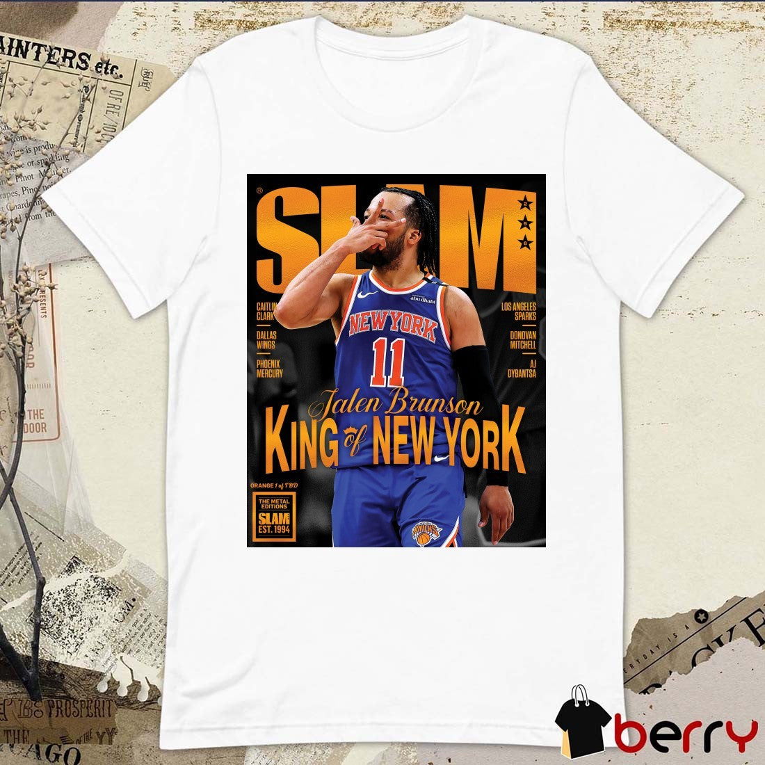 SLAM 256 – Jalen Brunson New York Knicks Basketball King Of New York Poster t-shirt