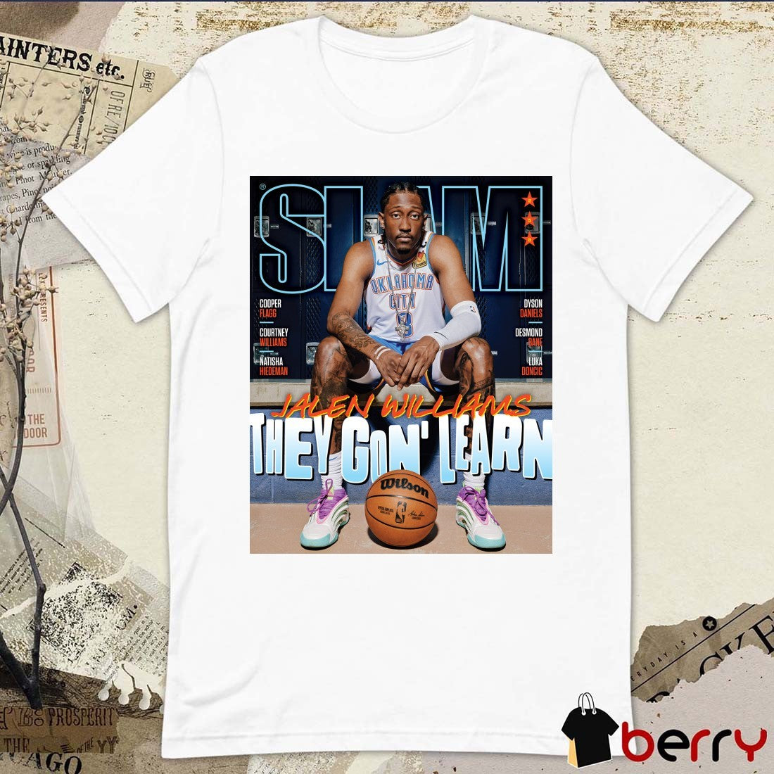 SLAM 258 Jalen Williams Magazine They Gon’ Learn Oklahoma City Thunder Basketball Poster t-shirt