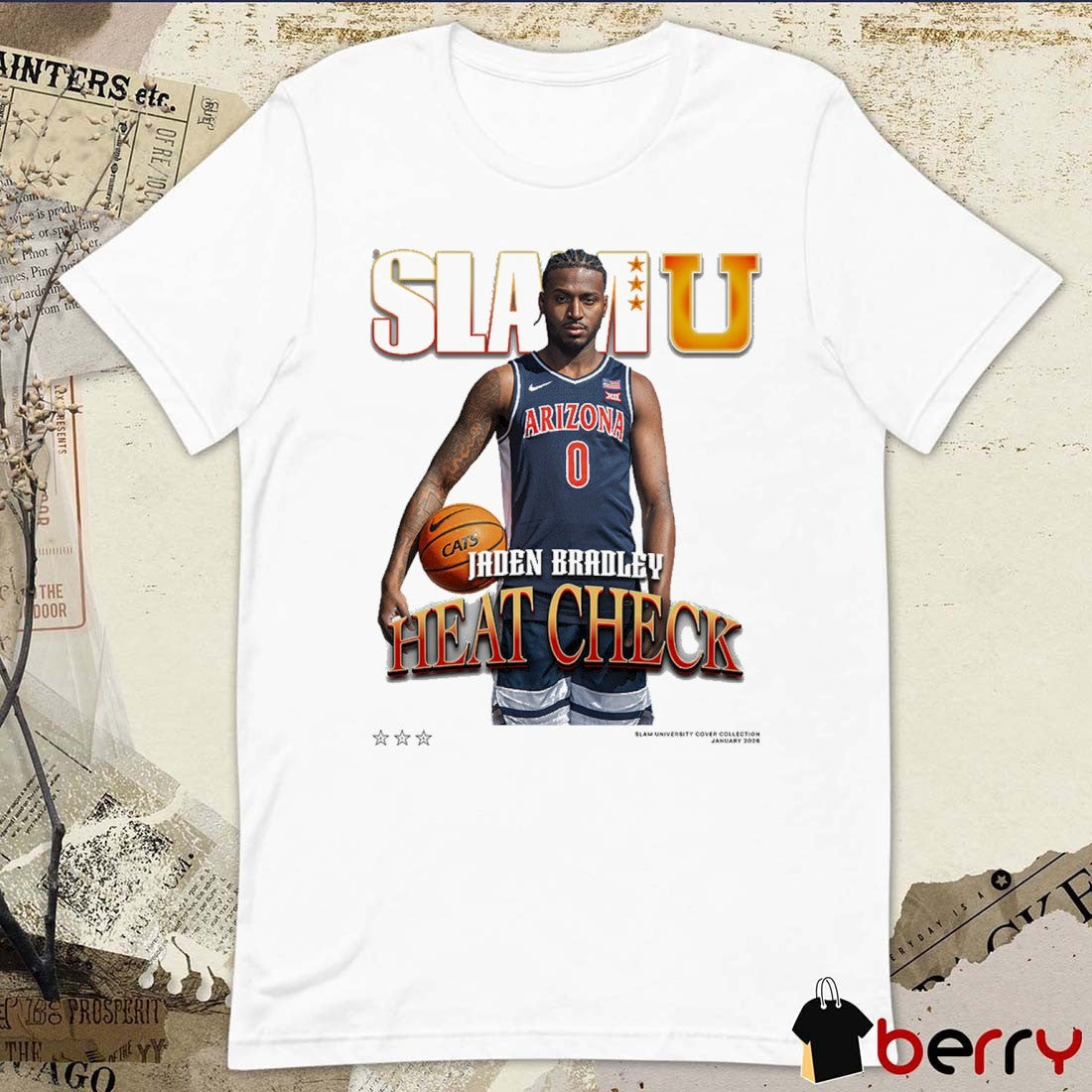 SLAM Cover Arizona Wildcats MBB Jaden Bradley Heat Check t-shirt