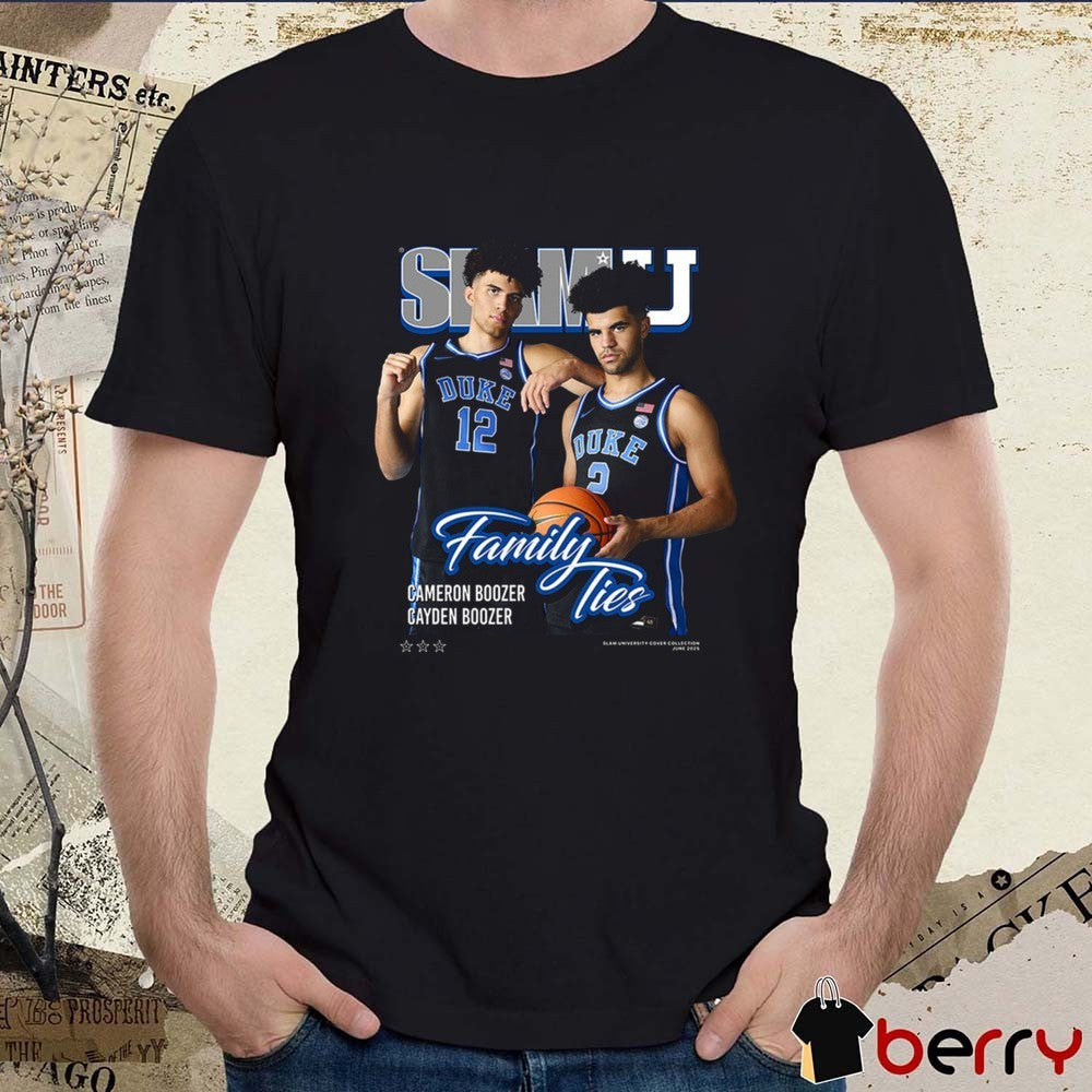 SLAM Cover L S Family Ties Cameron and Cayden Boozer Duke Blue Devils basketball t-shirt