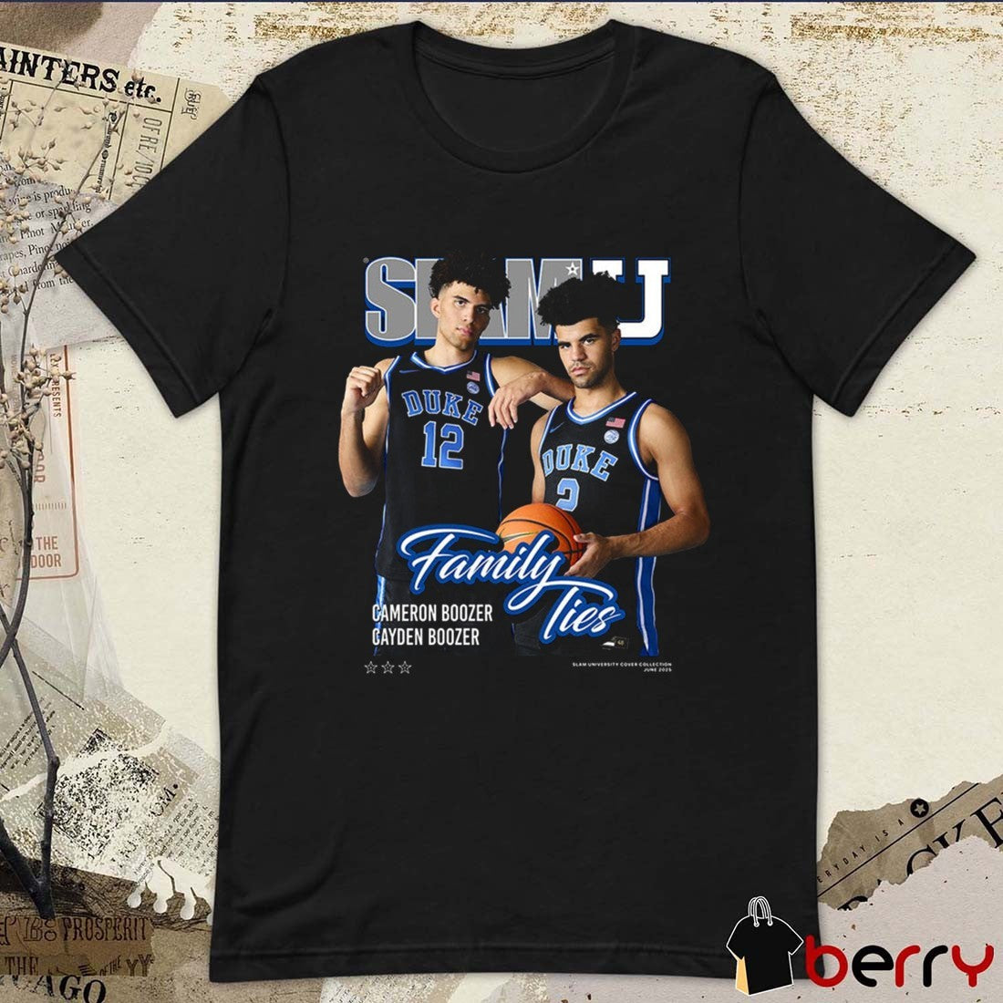 SLAM Cover L S Family Ties Cameron and Cayden Boozer Duke Blue Devils basketball t-shirt