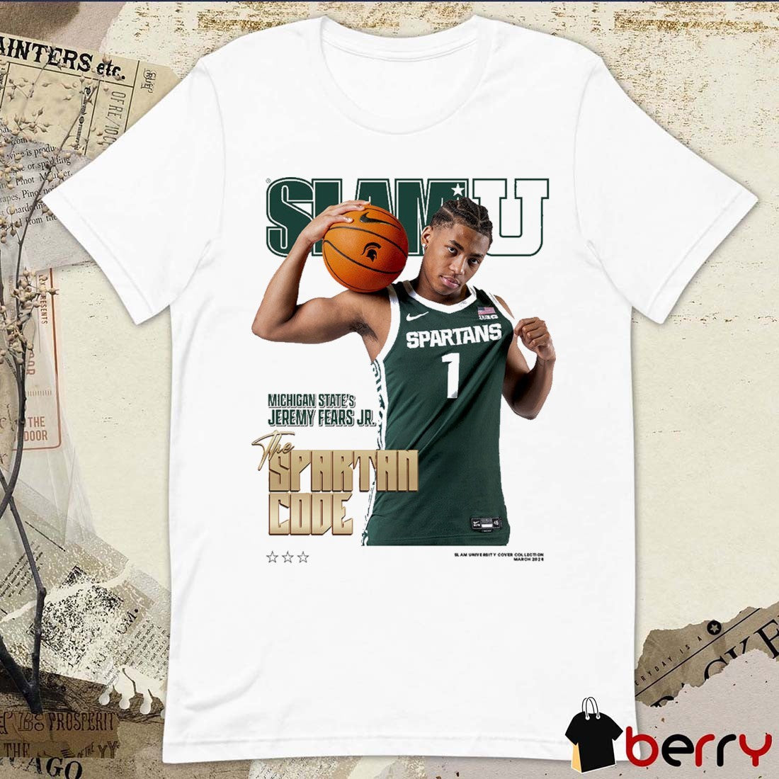 SLAM Cover Michigan State’s Jeremy Fears Jr. The Spartan Code t-shirt