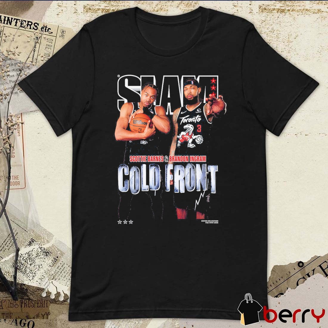 SLAM Cover Scottie Barnes and Brandon Ingram Cold Front Toronto Raptors t-shirt