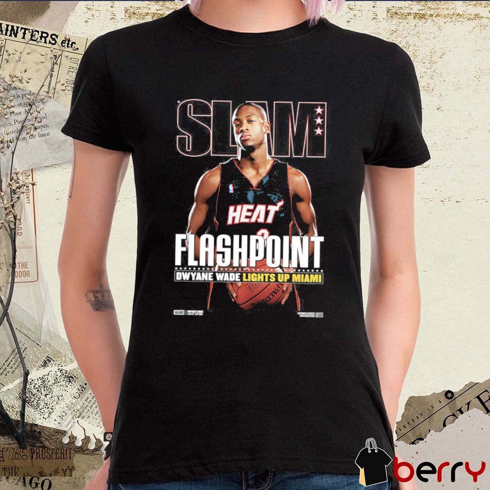 SLAM Hardwood Classics Cover – Miami Heat Flashpoint Dwyane Wade Lights Up Miami t-shirt