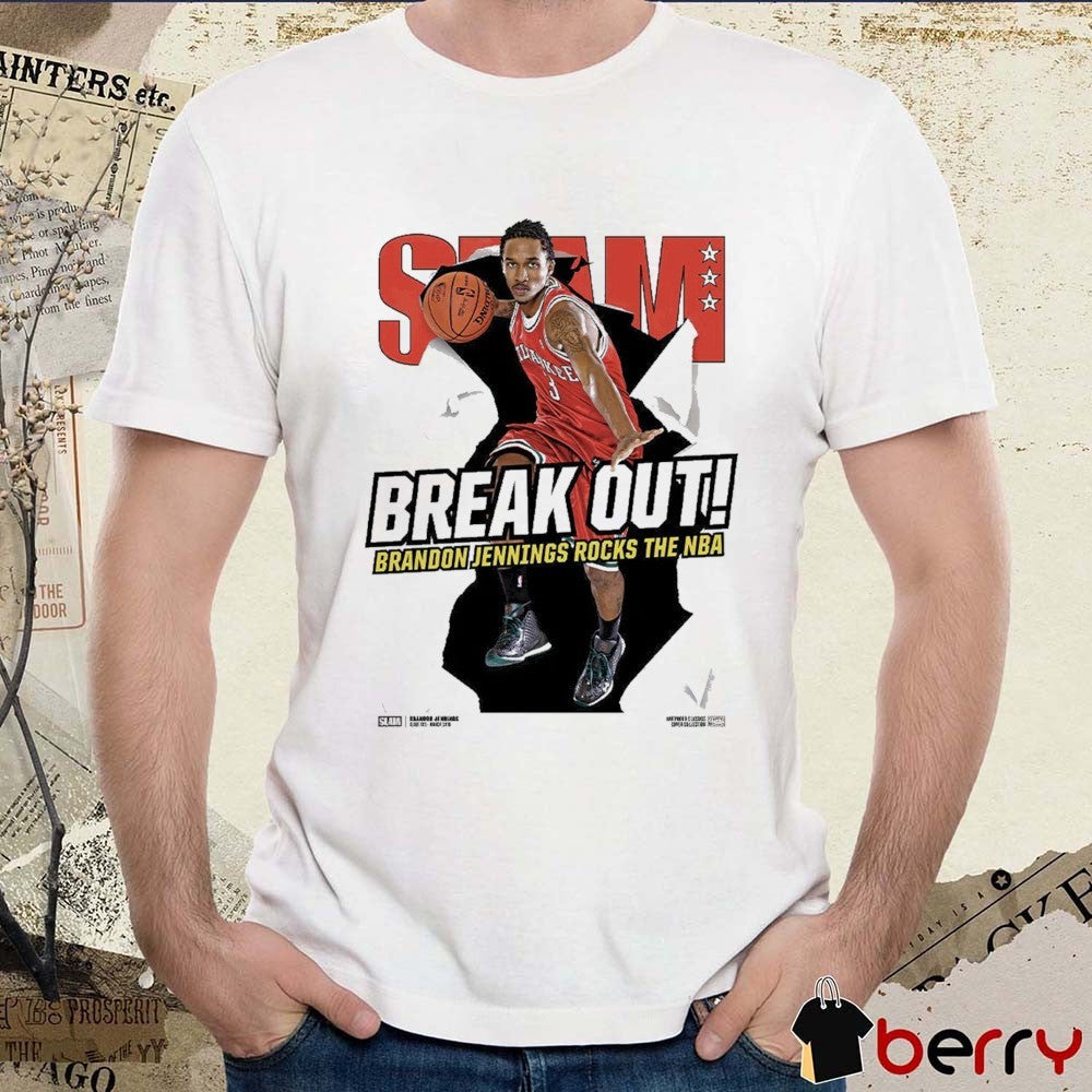 SLAM Hardwood Classics Cover – Milwaukee Bucks Brandon Jennings Rocks The NBA Break Out t-shirt
